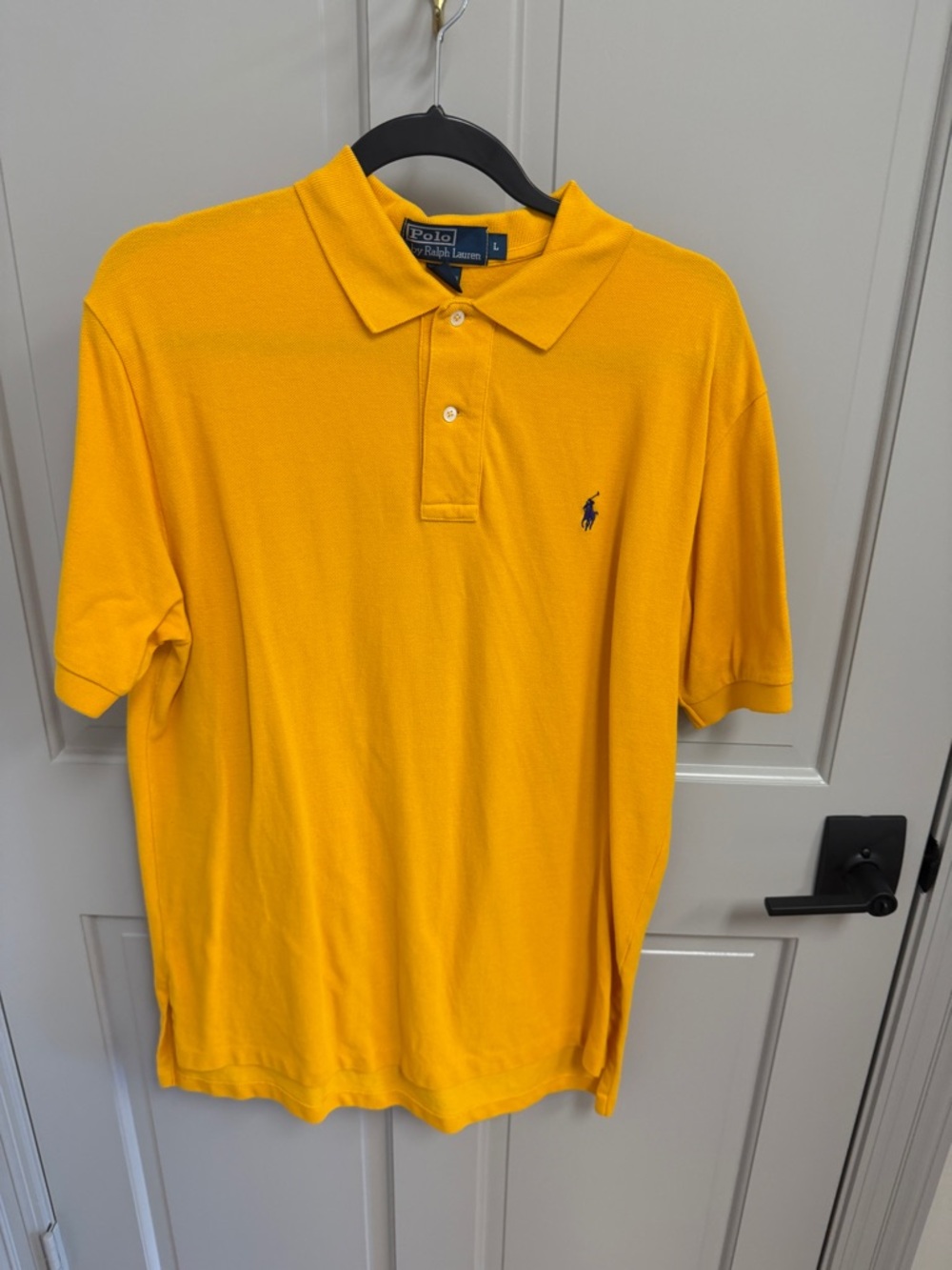 Polo by Ralph Lauren Men's Bright Yellow Polo with Navy Pony